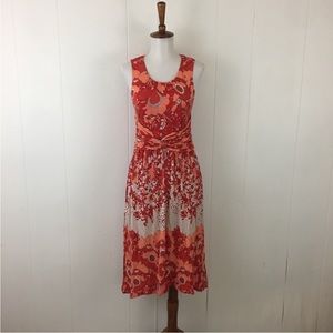 Anthropologie Lilka Coral Gardens Floral Sleeveless Dress